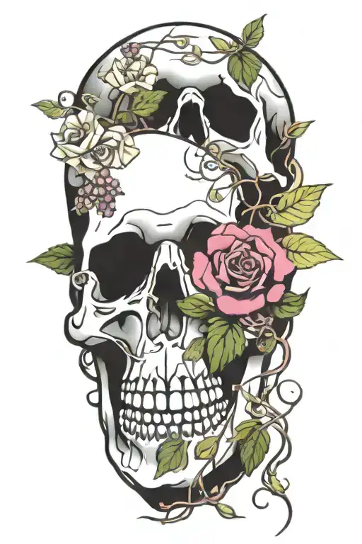 Flowering Skulls On Vines