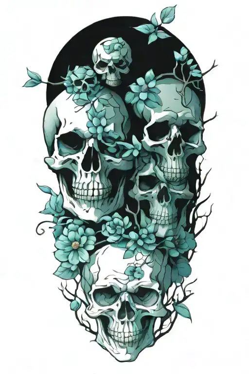Flowering Skulls On A Branch