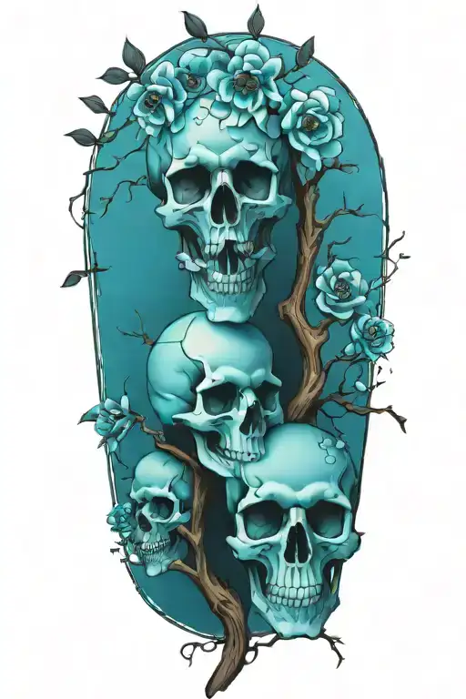 Flowering Skulls On A Branch