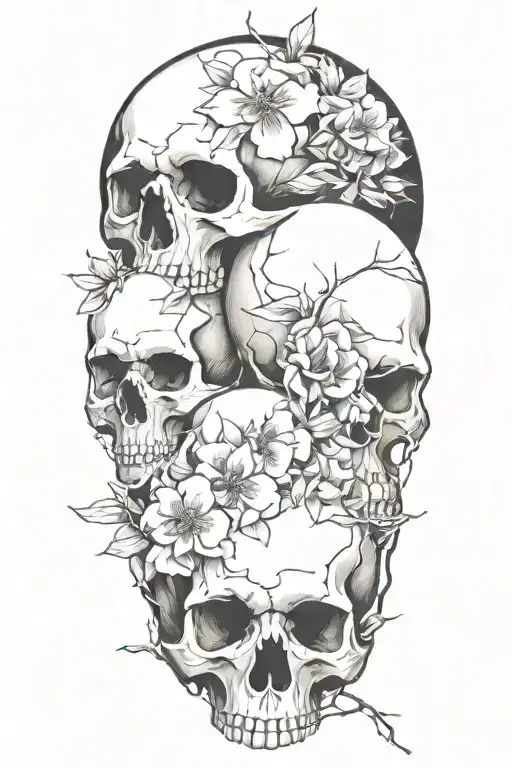 Flowering Skulls On A Branch