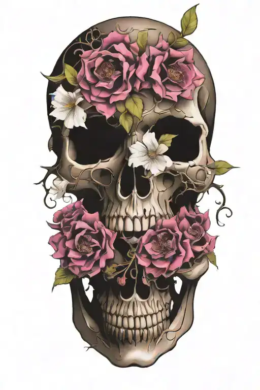Flowering Skulls On A Branch