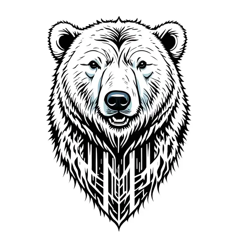 Simple Polar Bear In The Woods