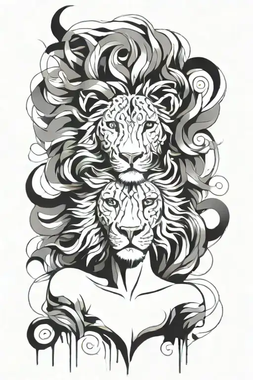 Woman With Lion Head