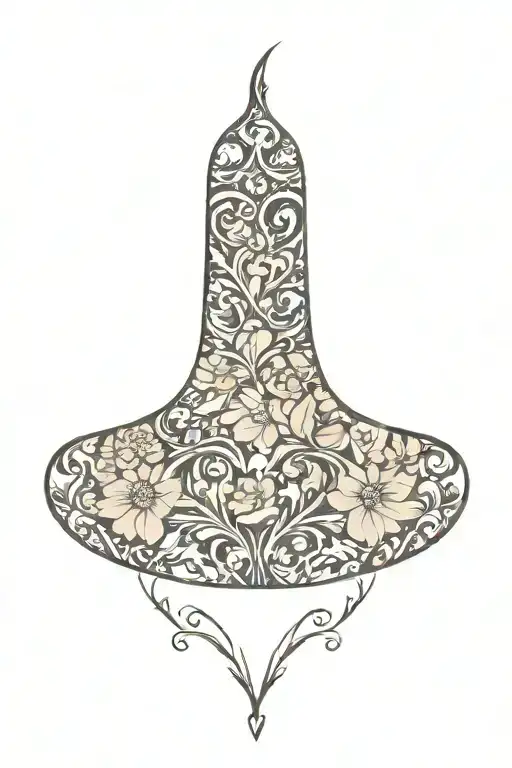 Throat Tattoo Floral And Ornate But Simple