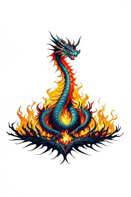 Dragon Emerging Victoriously From The Ashes