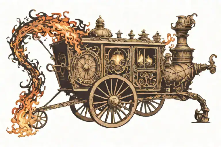1800S Fire Wagon Responding To A Fire