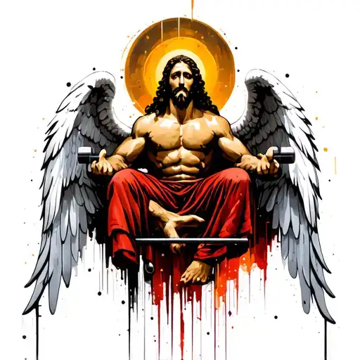 Angel Jesus Bench Pressing