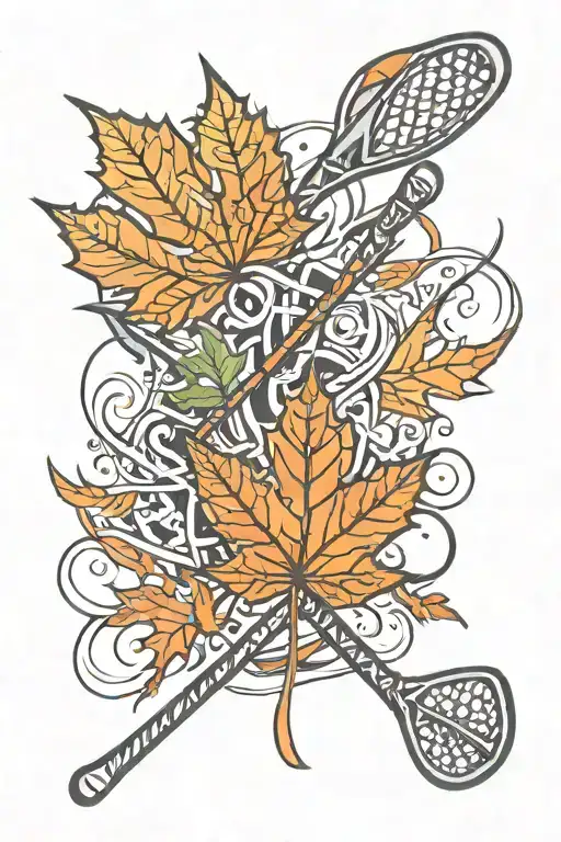 Maple Leaf And Lacrosse Sticks Crossed