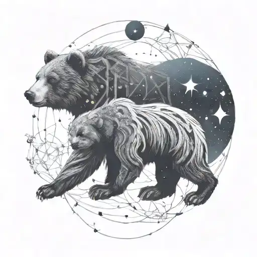 An Intricate Design Of A Bear Constellation Intertwined With Family Symbols