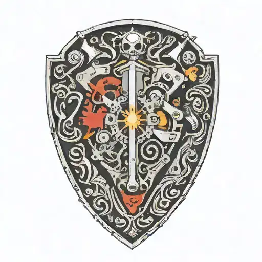 Mechanics Shield Adorned With Wrenches Incorporated