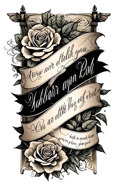 Banner With Scriptures And Roses