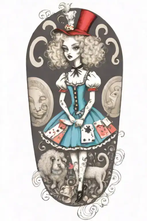 Alice In Wonderland With Poodle Dog