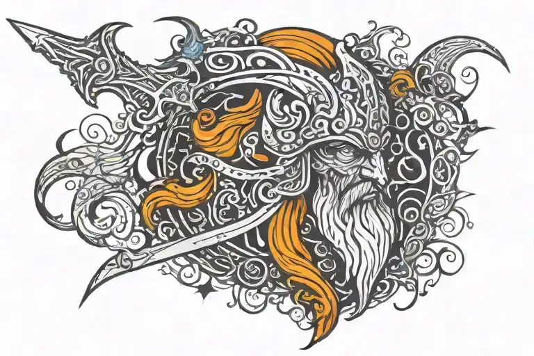Odin The God With One Eye Holding Sword