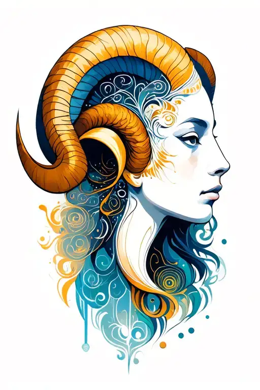 Aries Zodiac Head Emerging Stronger