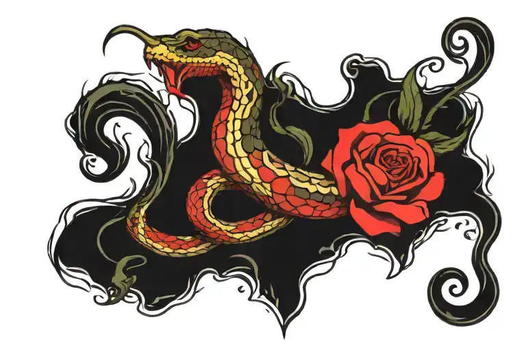 Snake And Rose Sad