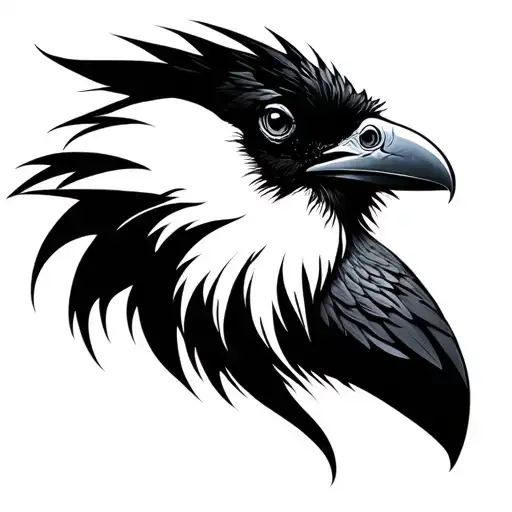 Profile Of A Crow Head
