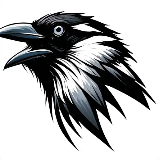 Profile Of A Crow Head