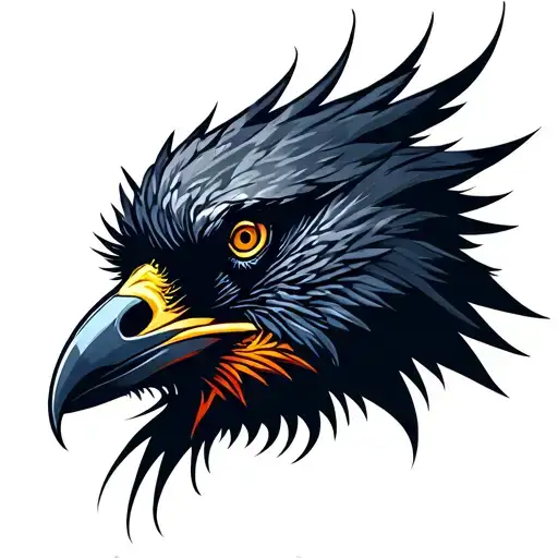 Profile Of A Crow Head