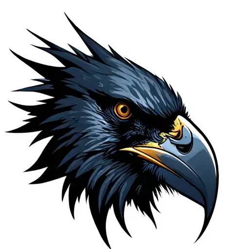 Profile Of A Crow Head