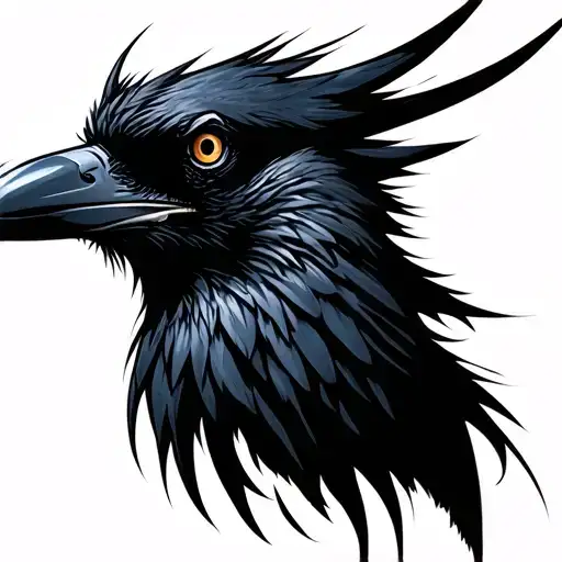 Profile Of A Crow Head