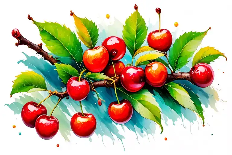 Cherry Fruit Tree Branch