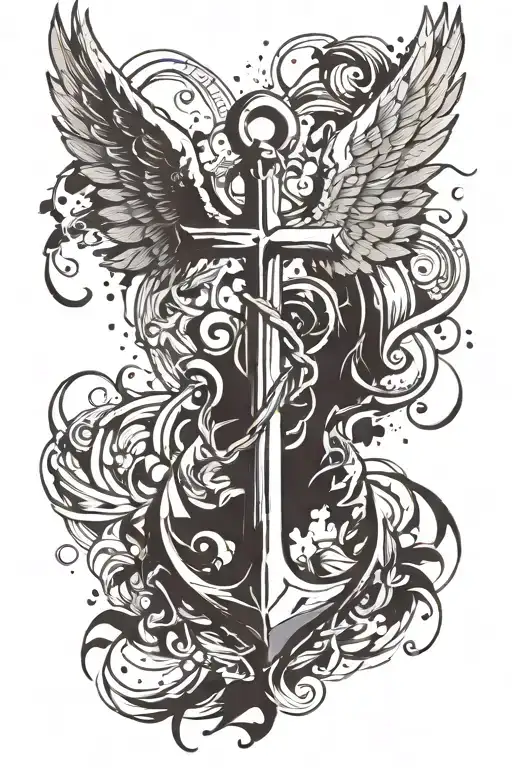Anchor Angel Wings