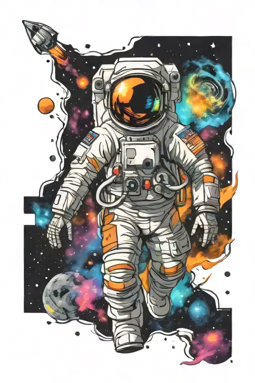 Astronaut Exploring A Galaxy