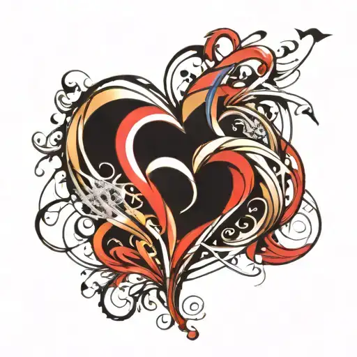 Beating Heart With Diamond Wedding Rings Intertwined