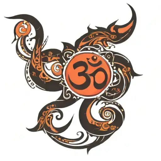 Om With Swastik Symbol