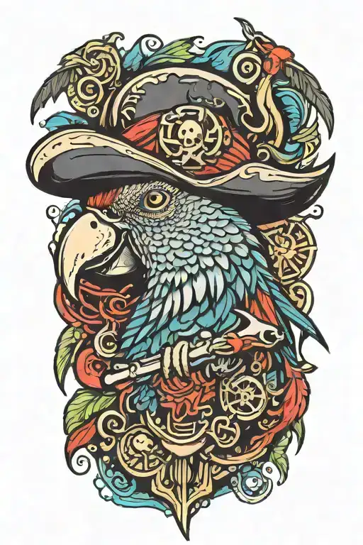 Parrot With Pirate Hat