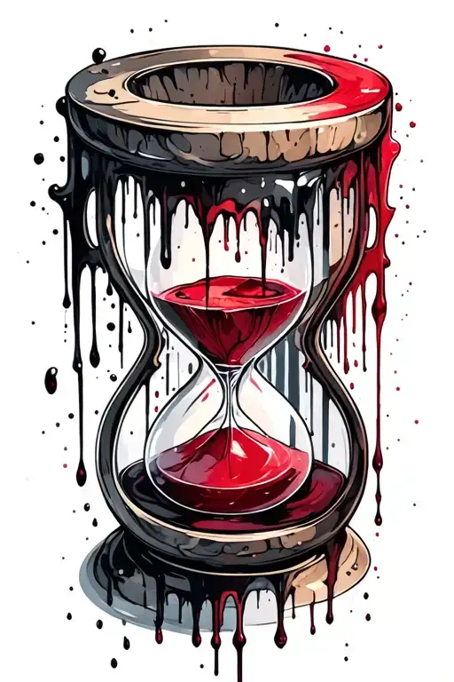 Goth Inspired Hourglass Dripping Blood