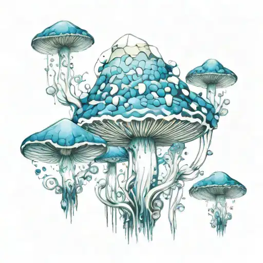 Mushroom Crystals Water Trippy Scenery