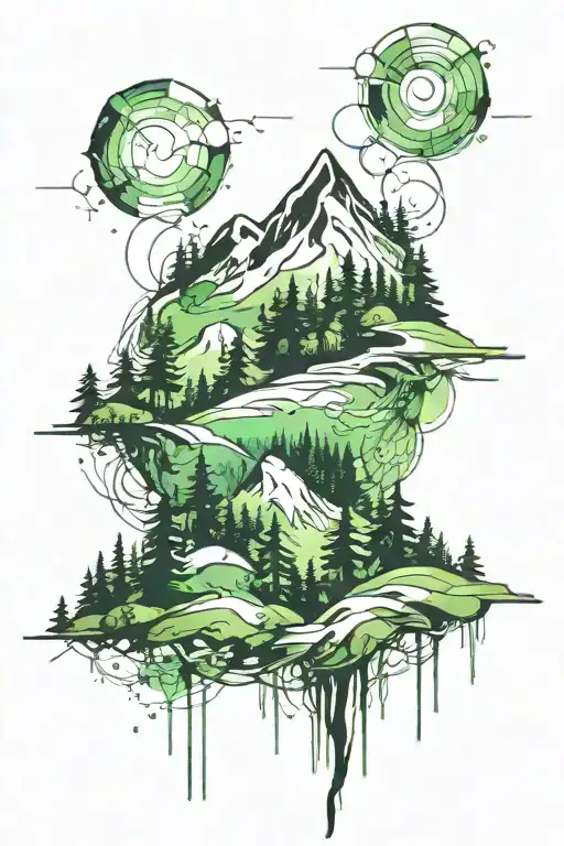 Forest Clearing With Mountains