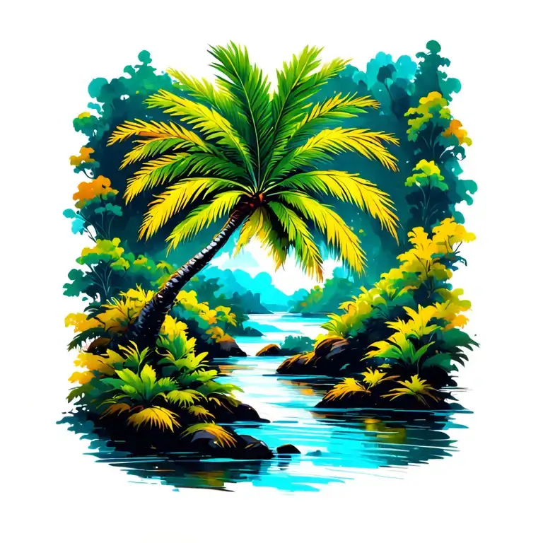 Palm Tree With Hidden Creek