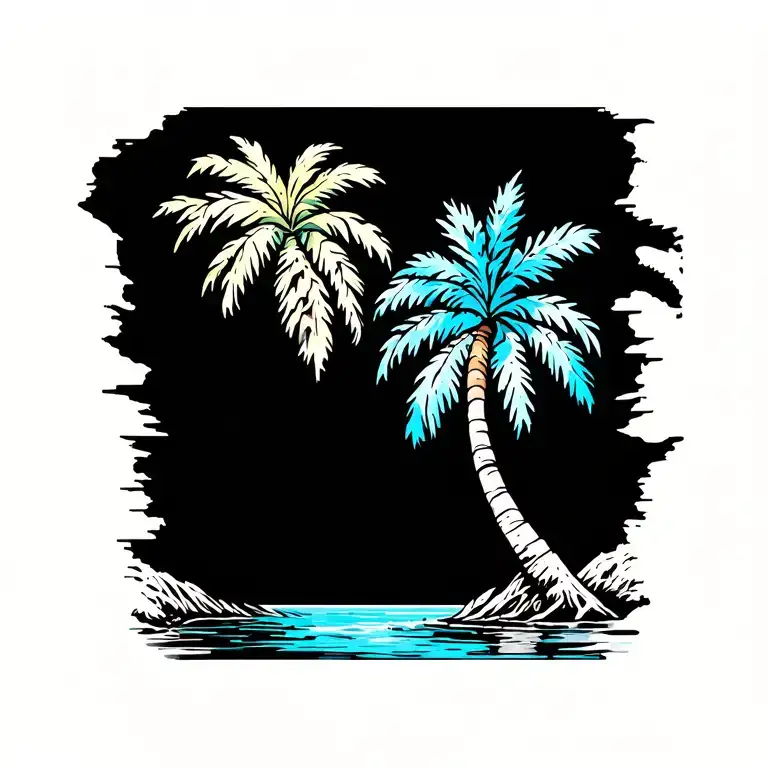 Palm Tree With Hidden Creek