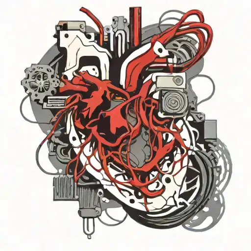 Graphics Card Computer Components Realistic Hunan Heart Veins Blood Wires