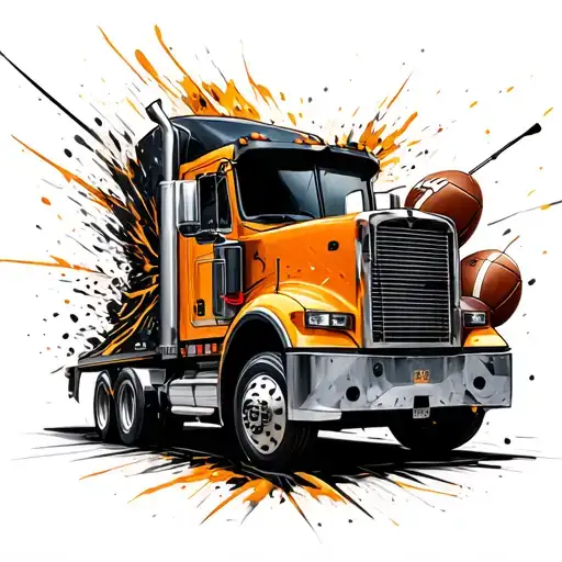 Diesel Truck Breaking Through Football