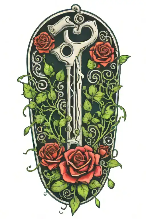 Plumbing Wrench With Roses And Clovers