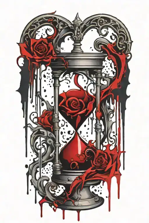 Goth Inspired Hourglass Dripping Blood