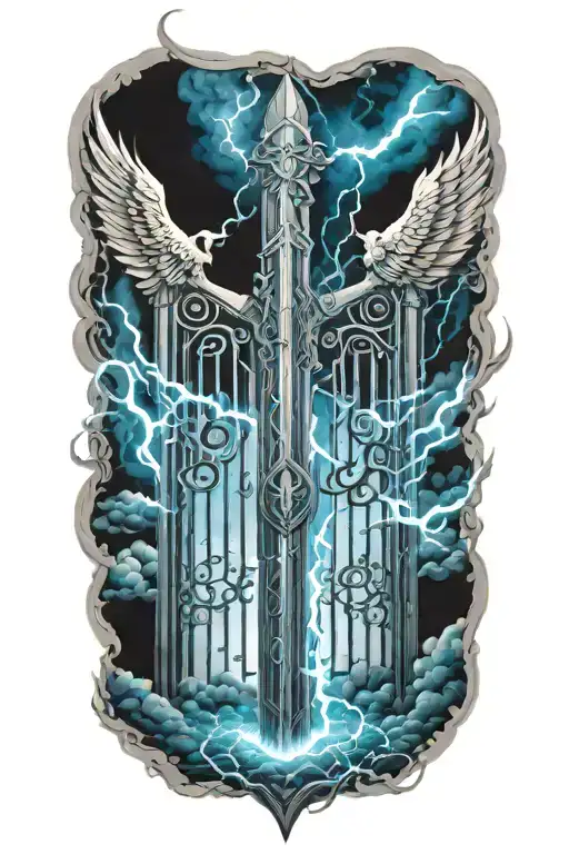 Heaven Gates With Lightening