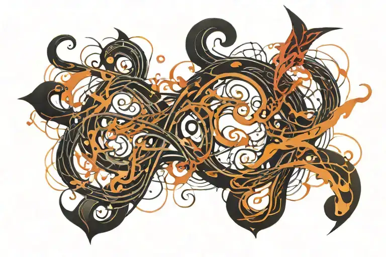 Rising Form Hell By Music Note Intertwined