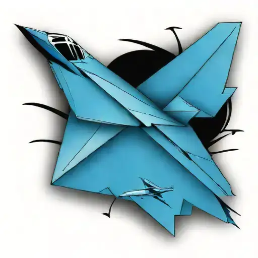 Paper Airplane With Fighter Jet Shadow