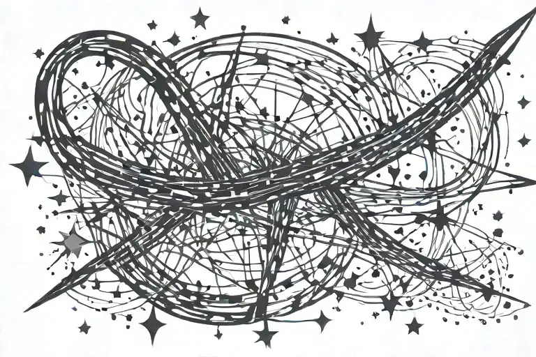 Sagittarius Constellation Intertwined With Shooting Stars