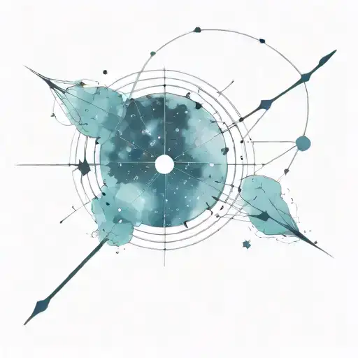 Outline Sagittarius Constellation With Lines