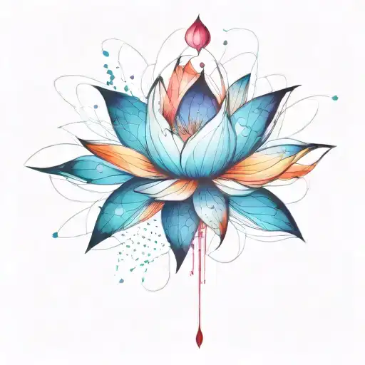 Space And Symmetric Blooming Lotus Flower
