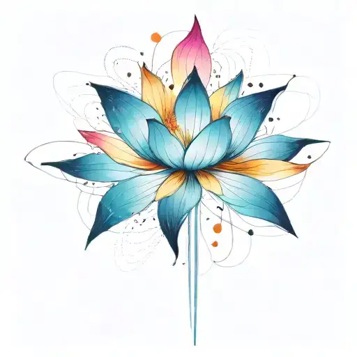 Space And Symmetric Blooming Lotus Flower