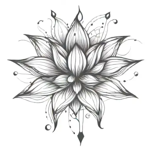 Deep Intergalactic Blooming Lotus Flower