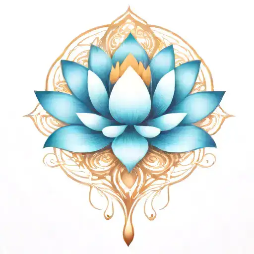 Space Intertwined With Side Profile Of A Lotus Flower