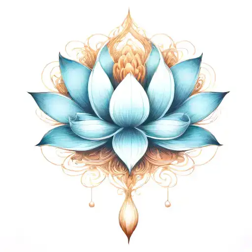 Space Intertwined With Side Profile Of A Lotus Flower