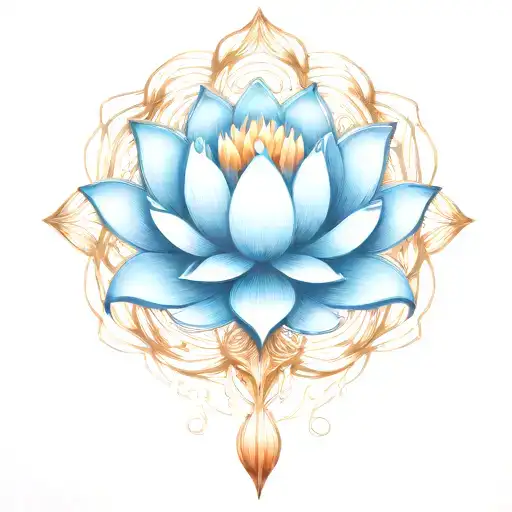 Intergaltic Space Intertwined With Side Profile Of A Lotus Flower